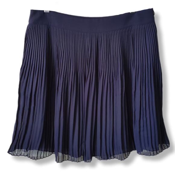 Ann Taylor Micro Pleat Mini Skirt 12 Tenniscore Preppy Nautical Classic Twee NEW - Picture 1 of 9